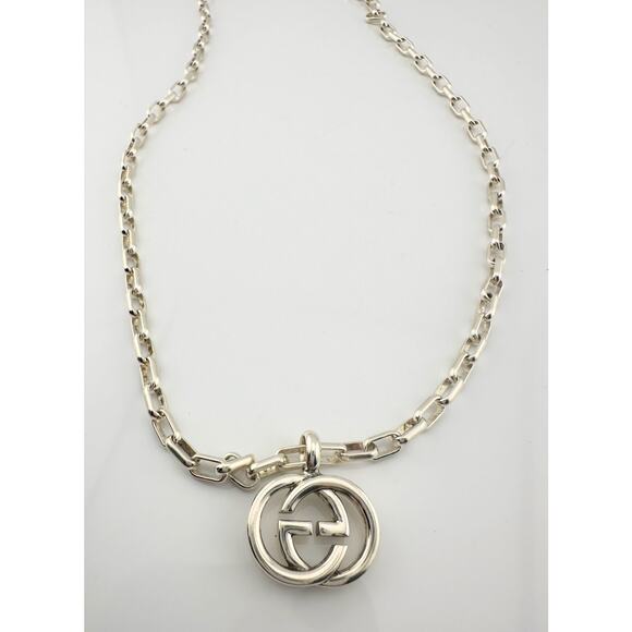 GUCCI Interlocking GG Necklace 20" with Green Snake Box & Dust Bag - Picture 7 of 16